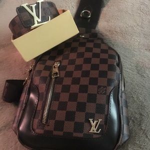 Louis Vuitton satchel and belt